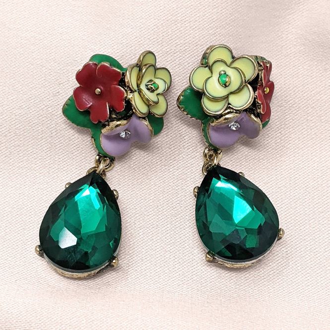 Hovedbilde Øredobber - Frida Small Flower Teardrop Stone
