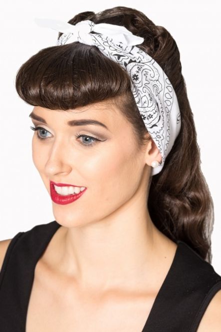 Main Image Bandana Hvit Paisley