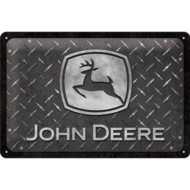 Hovedbilde Metallskilt - John Deere Diamond Plate Sort