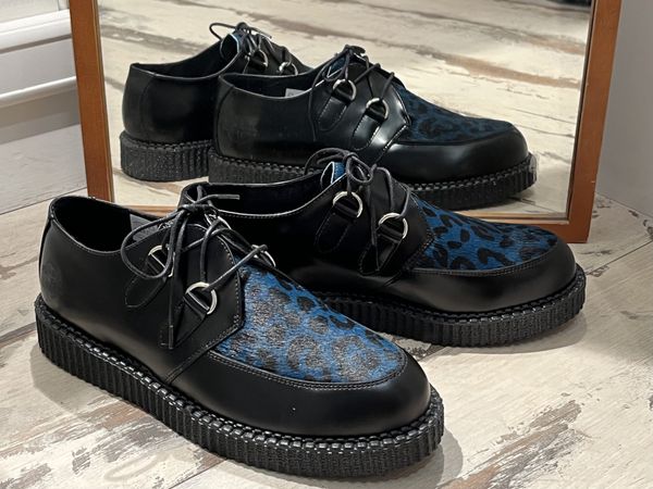 Creeper Shoe - Harley - Blå Leopard