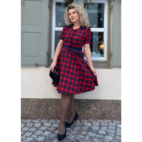 Dolly & Dotty - Penelope Rockabilly Rød Rutet