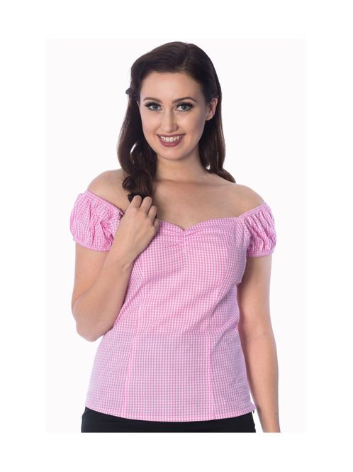 Main Image Banned - Summer Loving Top - Rosa/Hvit