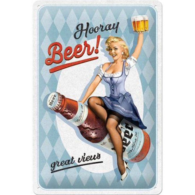 Hovedbilde Metallskilt - Hooray Beer