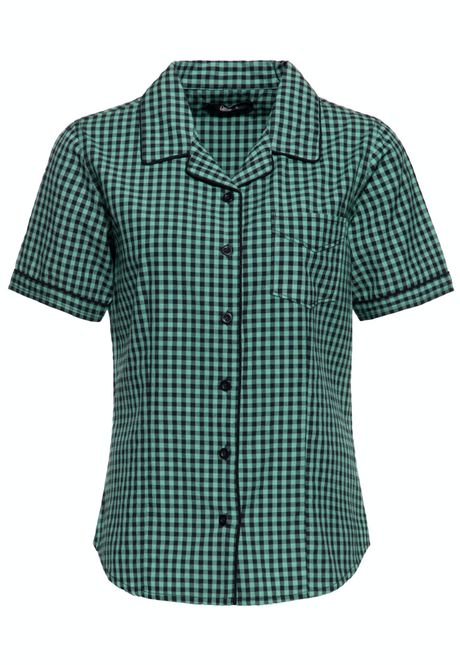Hovedbilde Queen Kerosin - Retro Bluse - Grønn/Sort