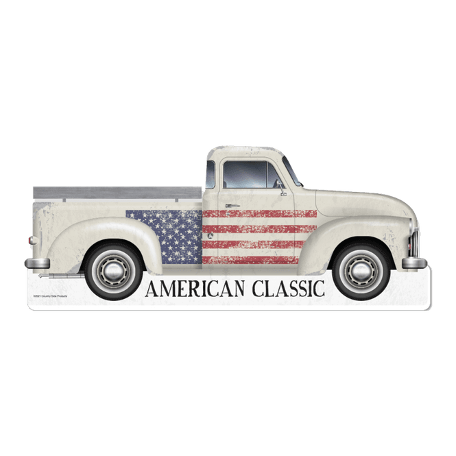 Hovedbilde Metallskilt - Pickup Classic Hvit
